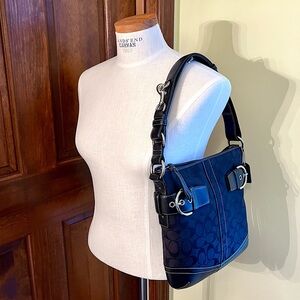 Coach Black Signature Print Handbag